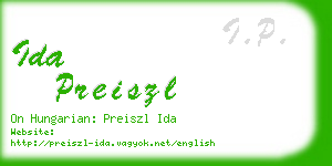 ida preiszl business card
